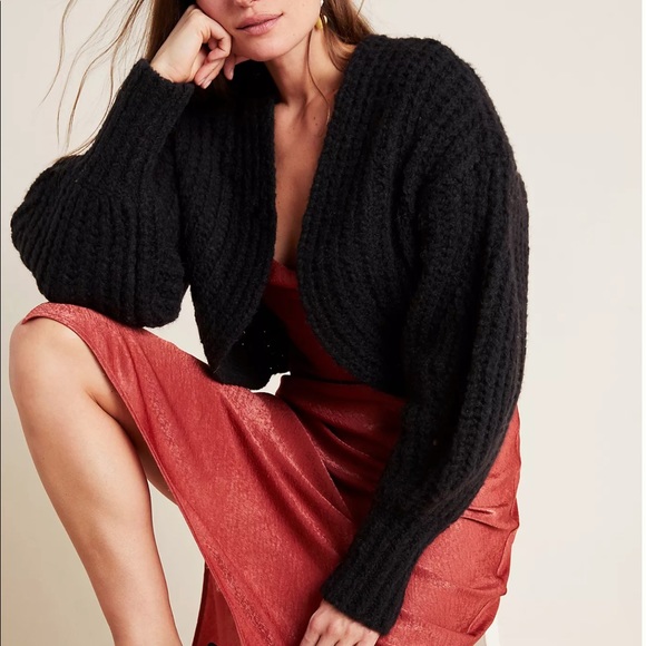 Anthropologie Sweaters - NWT Anthropologie Rae shrug in black